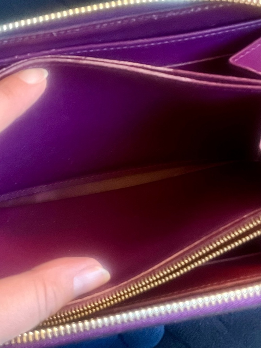 Pre-owned LV Amarante Monogram Vernis Zippy Wallet Purple Patent Leather - Picture 11 of 16